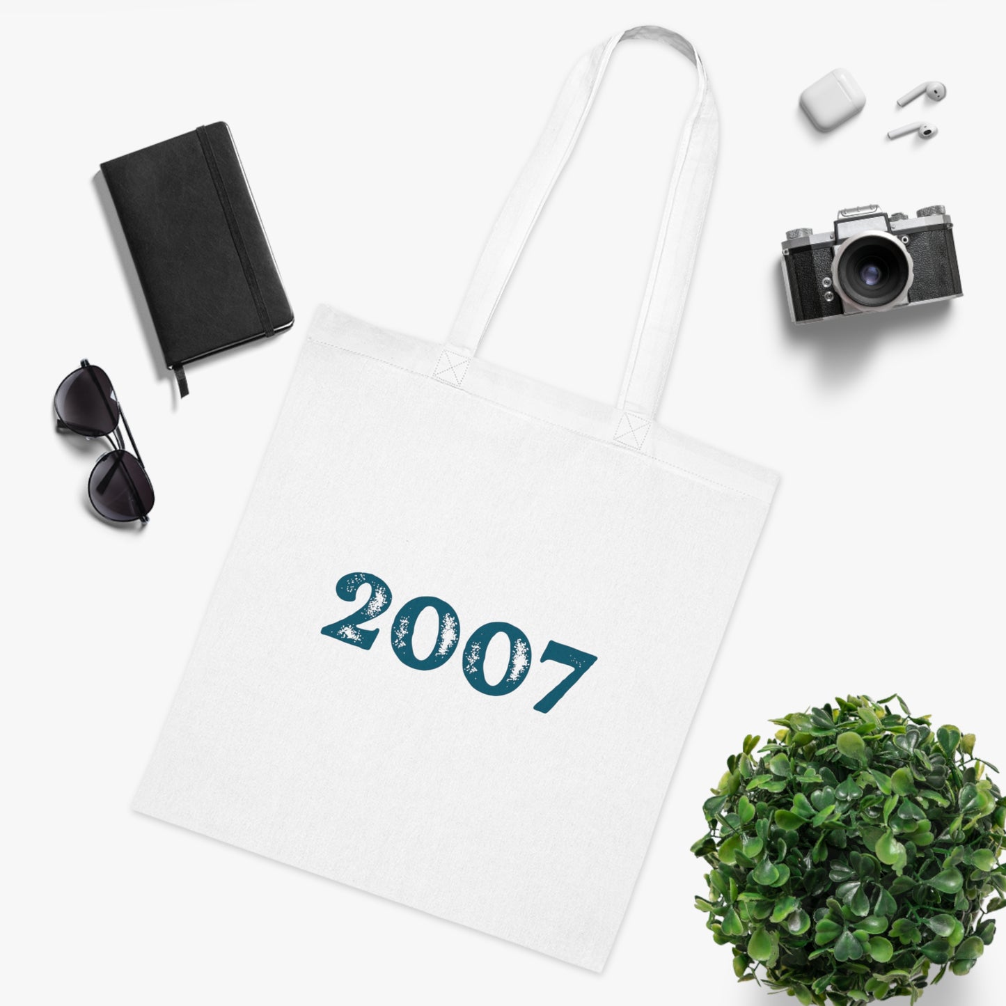 Year of Birth 'Faded Letter' design Cotton Tote with your choice of year