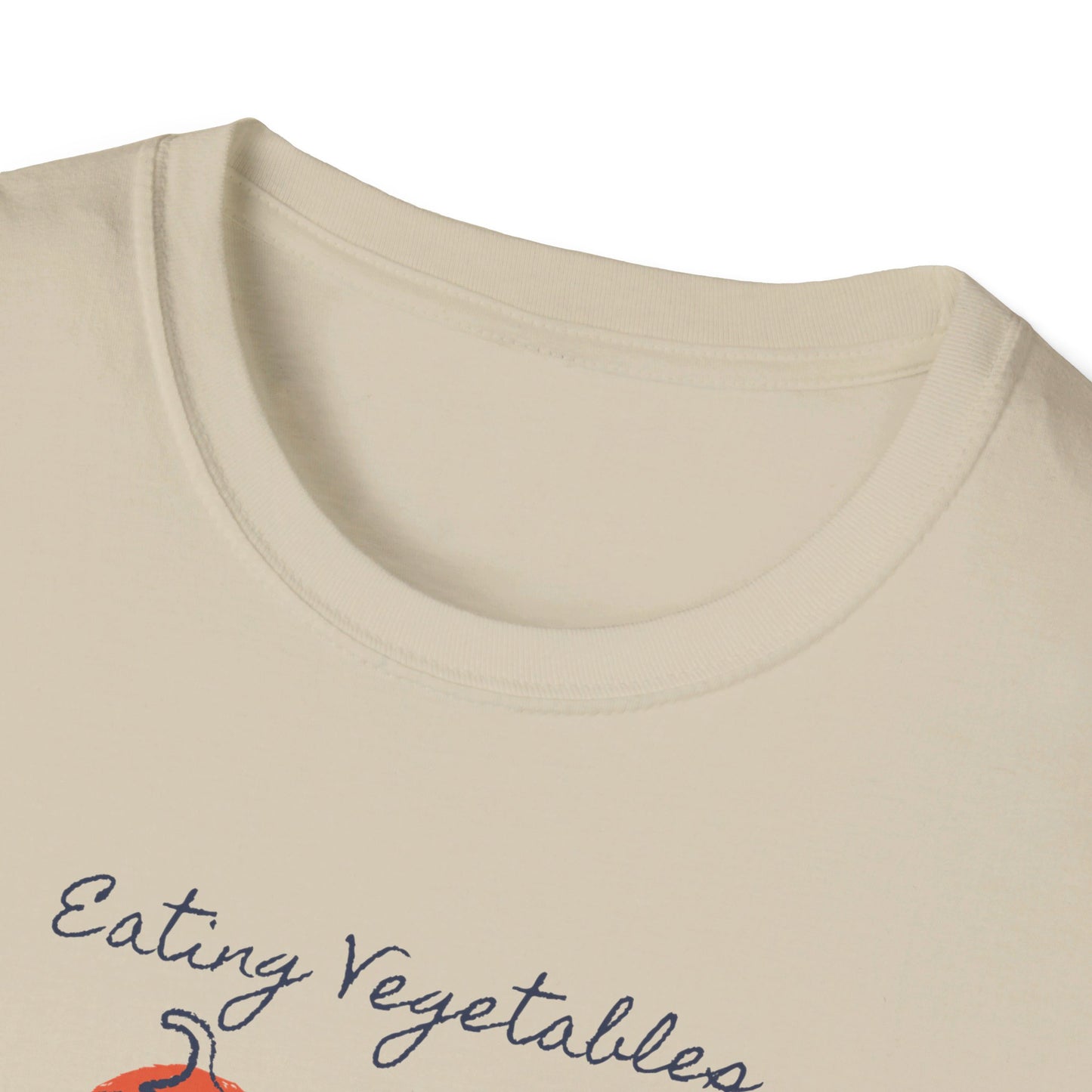 Year Of Birth Unisex 'Eating Vegetables' design Ringspun T shirt