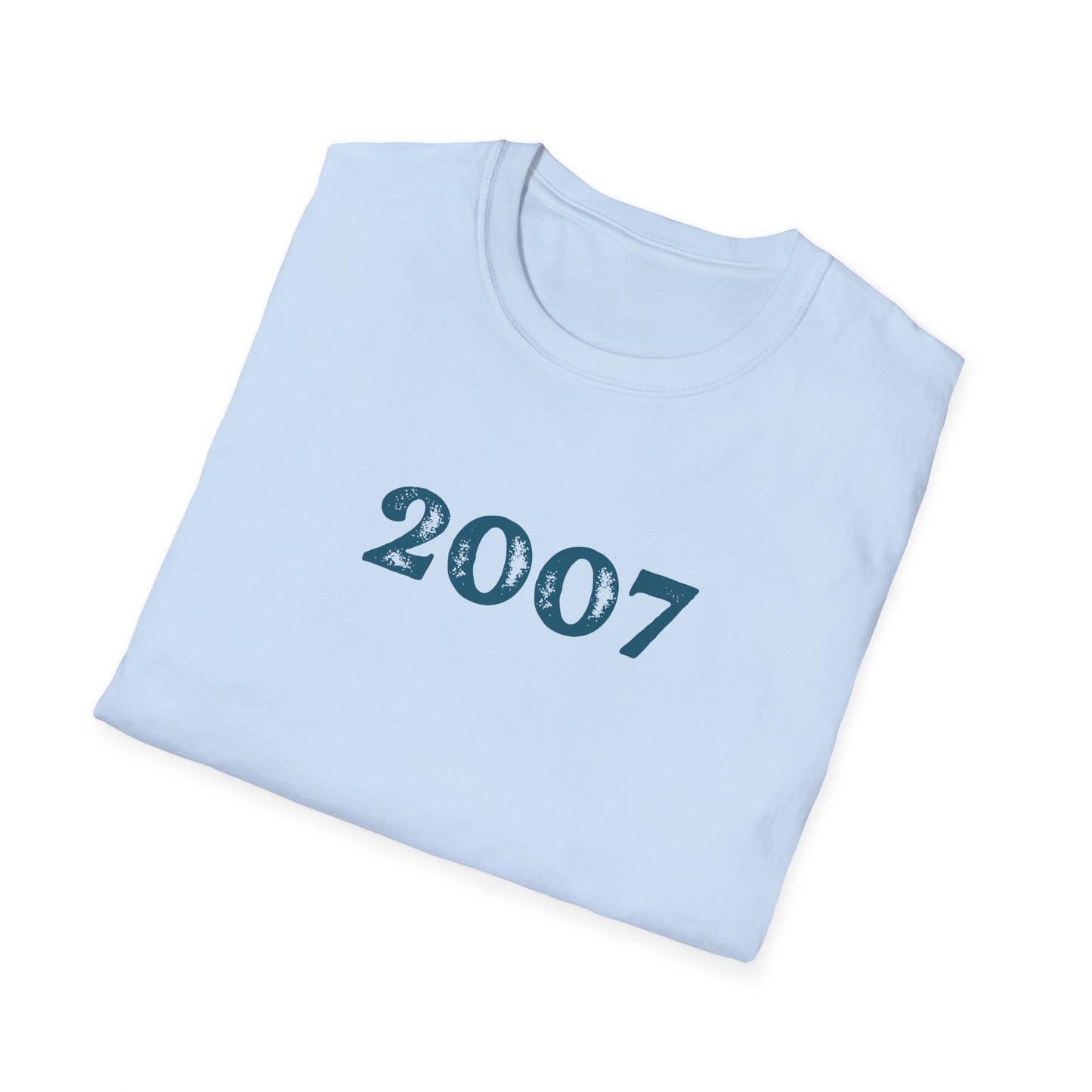 Uni Sex Year Of Birth  'Faded Letter' design SoftStyle T shirt with your choice of year.