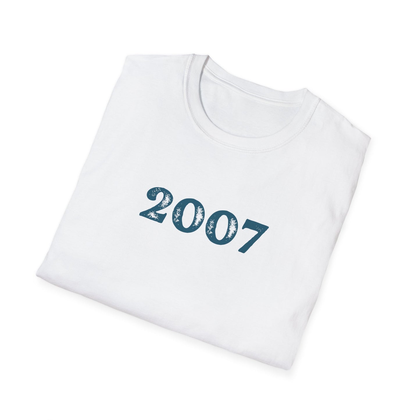 Uni Sex Year Of Birth  'Faded Letter' design SoftStyle T shirt with your choice of year.