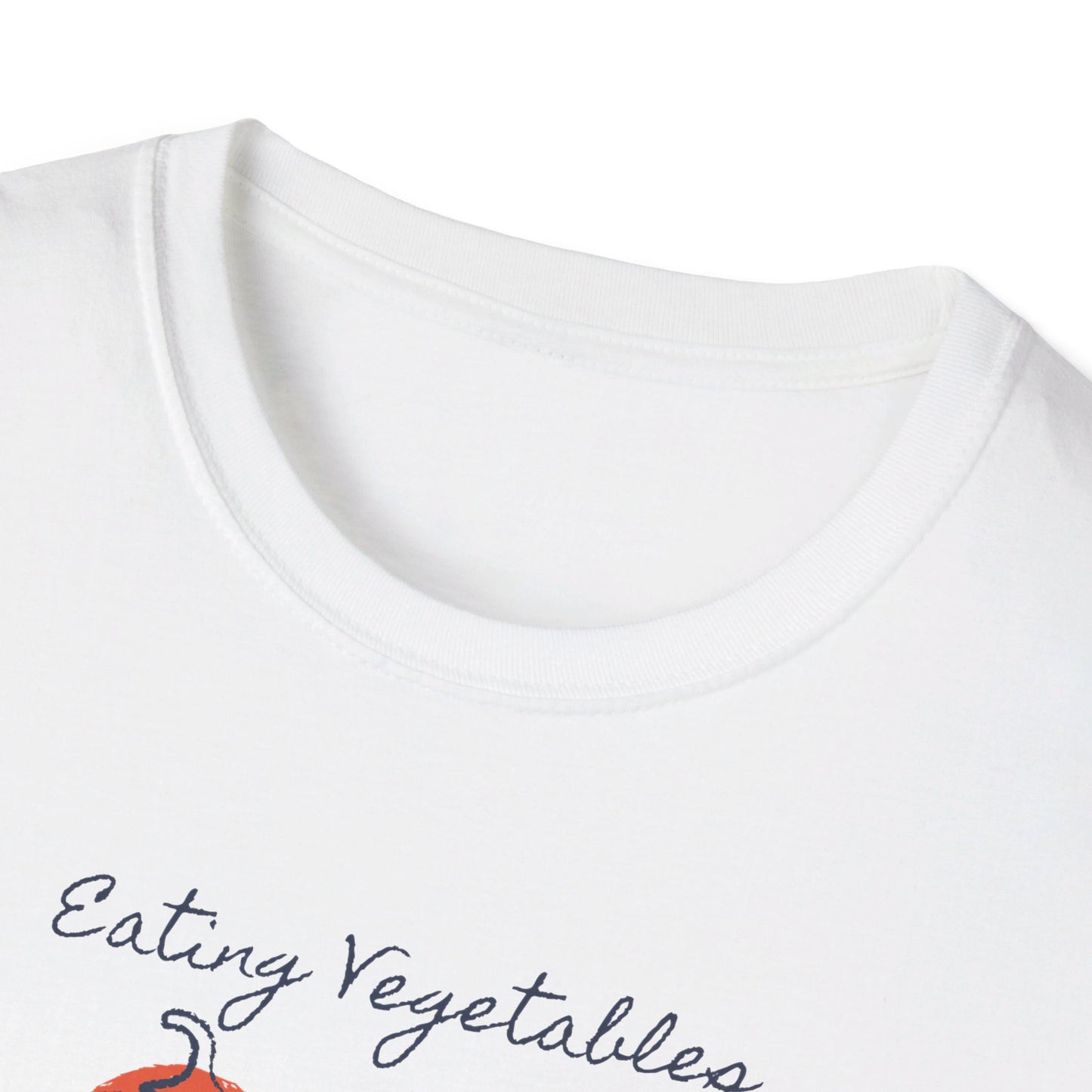 Year Of Birth Unisex 'Eating Vegetables' design Ringspun T shirt