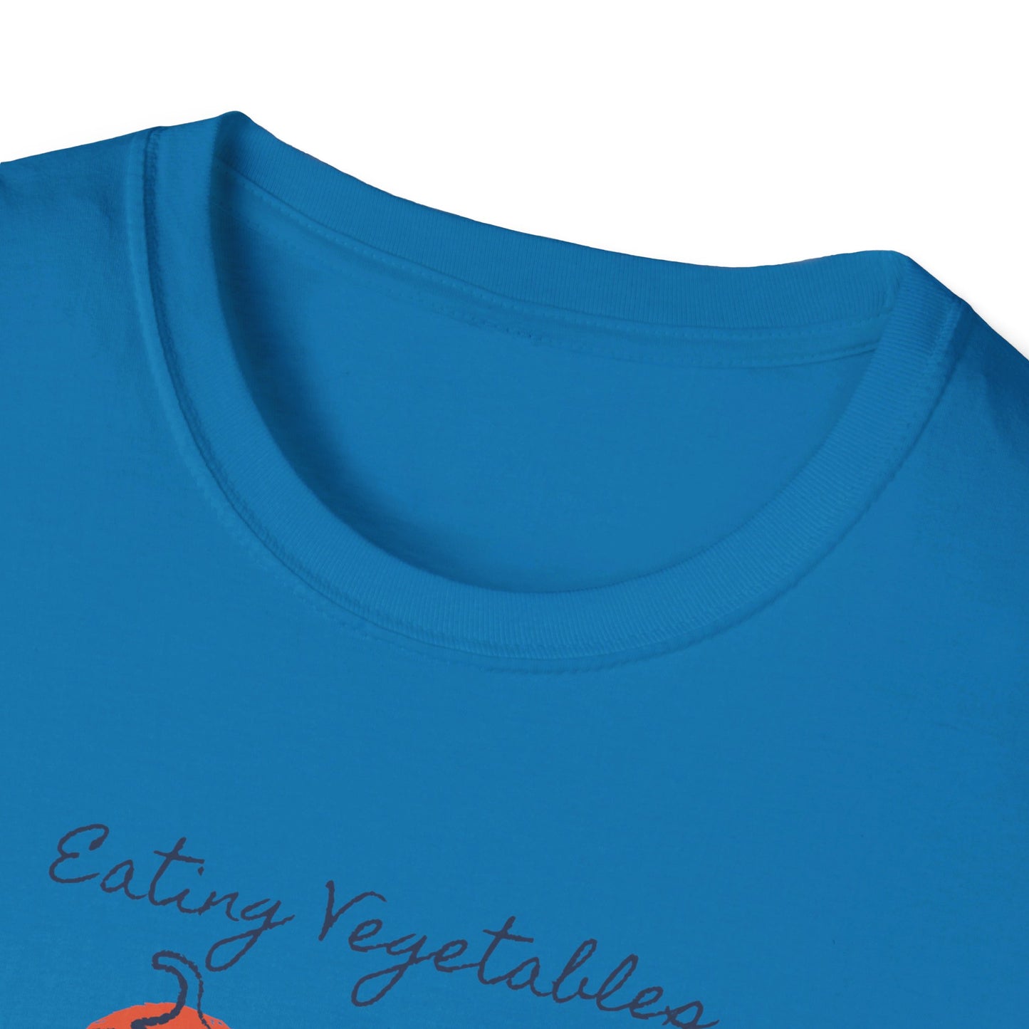 Year Of Birth Unisex 'Eating Vegetables' design Ringspun T shirt