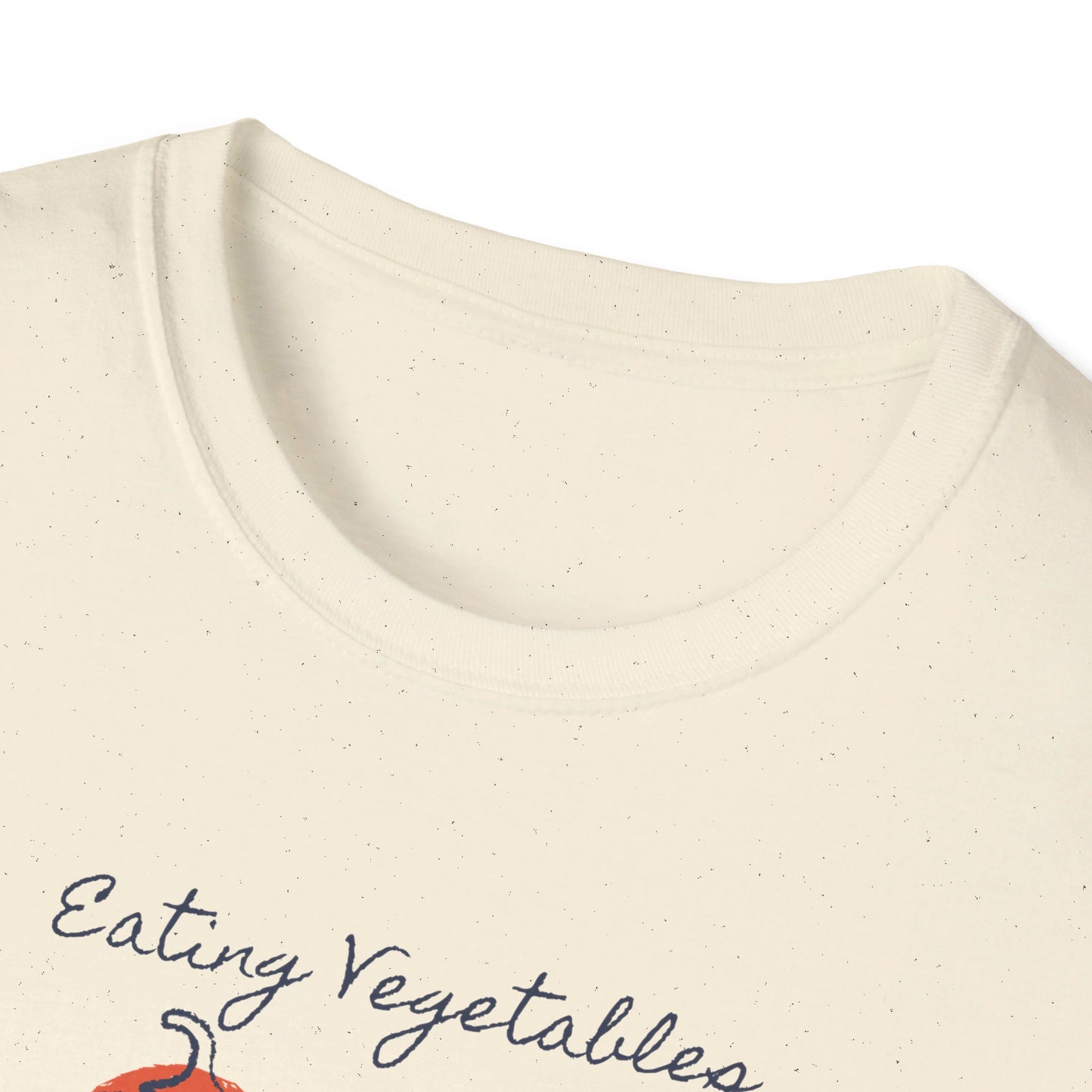 Year Of Birth Unisex 'Eating Vegetables' design Ringspun T shirt