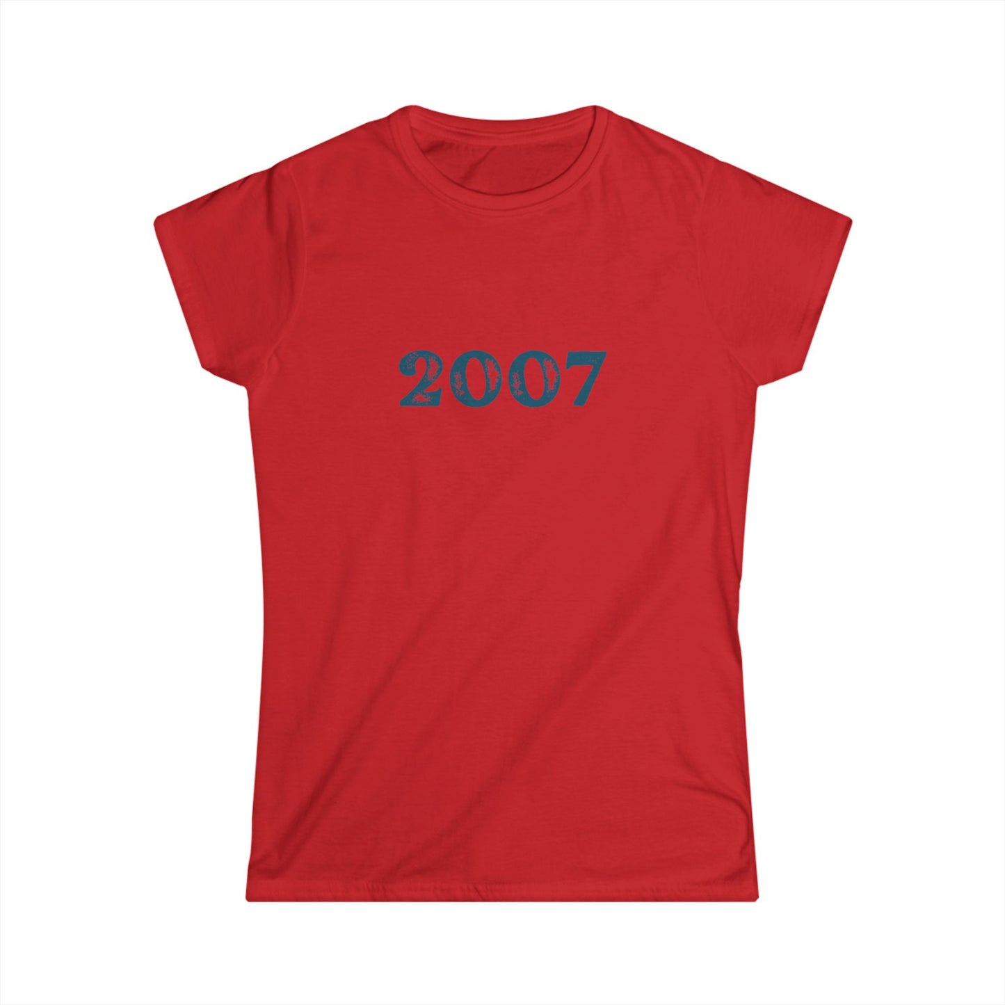 Ladies Year Of Birth 'Faded Letter' design Softstyle Tee with your choice of year.