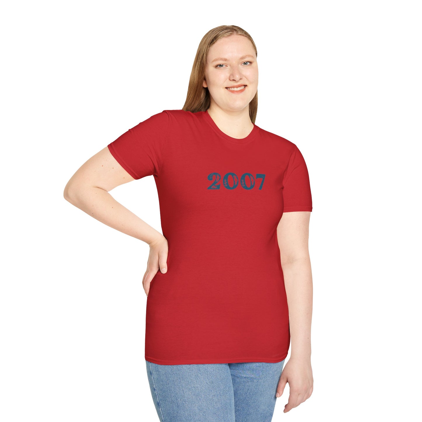 Uni Sex Year Of Birth  'Faded Letter' design SoftStyle T shirt with your choice of year.