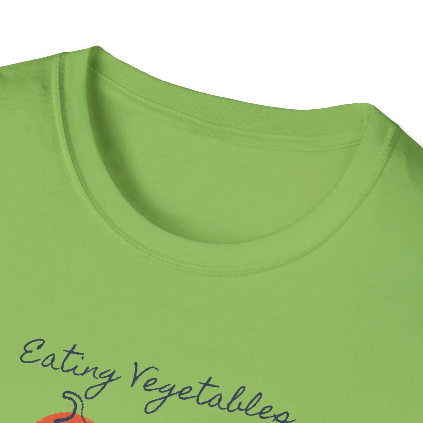 Year Of Birth Unisex 'Eating Vegetables' design Ringspun T shirt